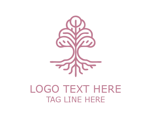 Tree Monoline Emblem Logo for Natural and Organic Branding