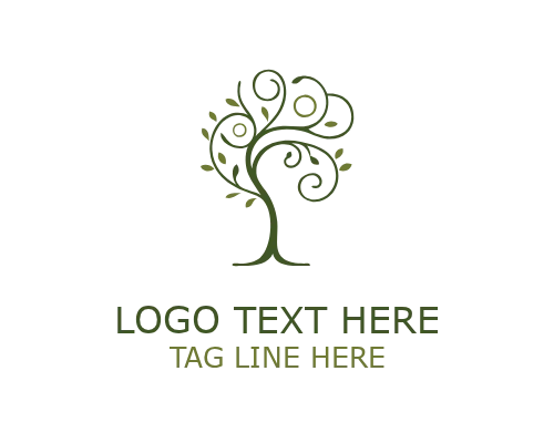 Tree Monoline Icon Logo for Natural and Organic Branding