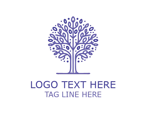 Tree Monoline Symbol Logo for Eco and Botanical Branding