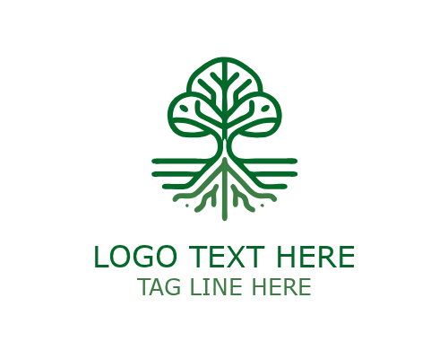 Tree of Life Monoline Logo for Holistic and Eco Branding