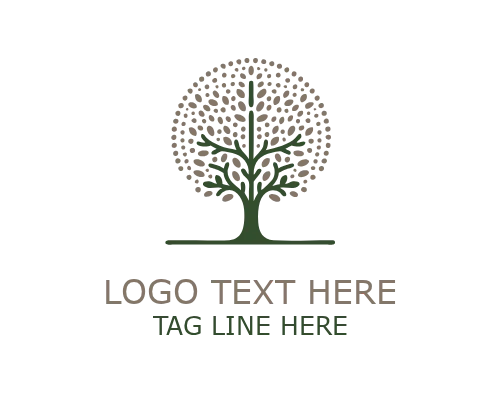 Tree Root Monoline Logo for Growth and Sustainability Branding