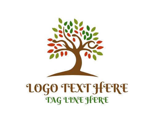  Tree Silhouette at Sunset Nature Logo