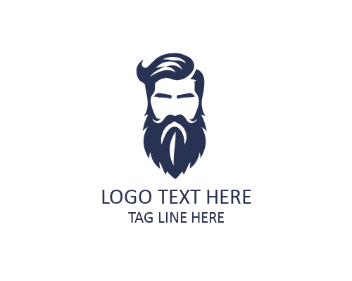 Trendy Beard Face Barber Logo
