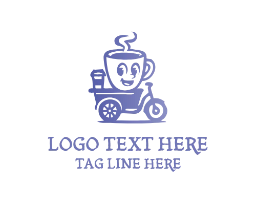 Trendy Coffee Mascot Logo
