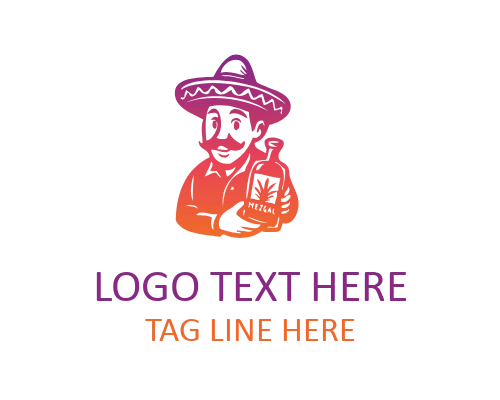Trendy Mexican Food Mascot Logo