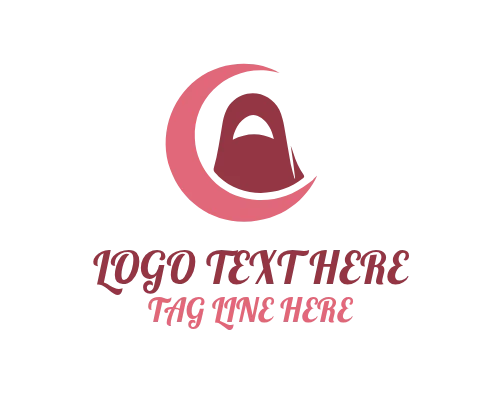 Trendy Veiled Hijab Woman Badge Logo