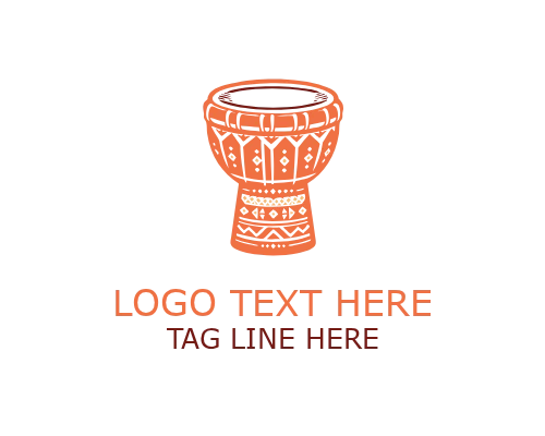 Tribal African Drum Logo
