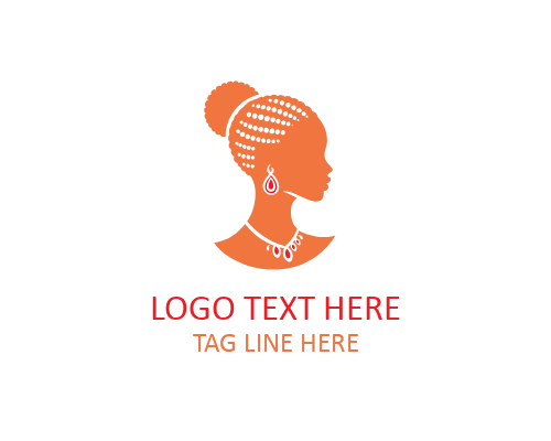 Tribal Elegance African Woman Logo