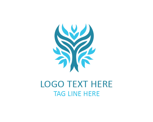 Tribal Feather Icon Logo