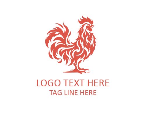 Tribal Fire Rooster Logo for Artistic and Bold Branding