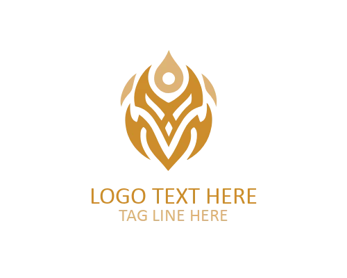 Tribal Flame Symbol Logo