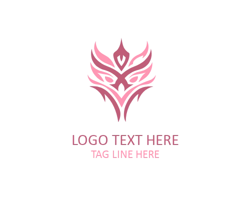 Tribal Lotus Symbol Logo