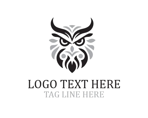 Tribal Owl Symbol Logo