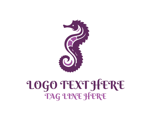 Tribal Style Sea Horse Art Logo