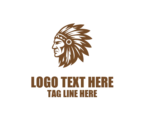 Tribe Chief Headdress Logo