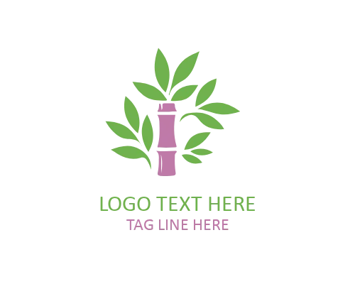 Tropical Bamboo Leaf Logo