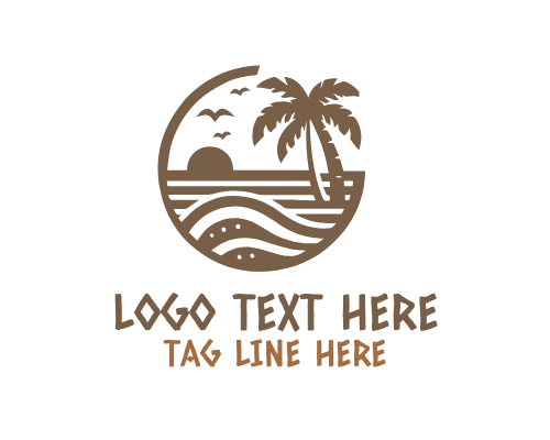 Tropical Beach Logo for Vacation Brands