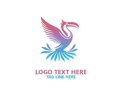Tropical Bird Leaf Circle Logo