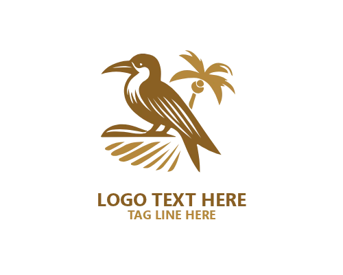 Tropical Bird Leaf Logo