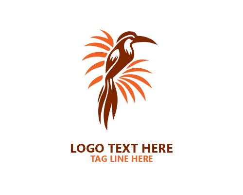 Tropical Bird Line Art Logo
