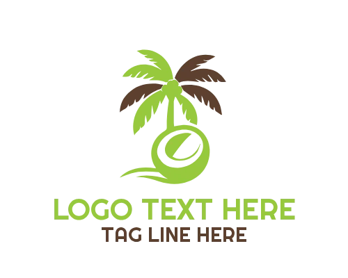 Tropical Coconut Fruit Fresh Summer Logo