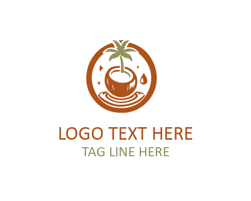 Tropical Coconut Fruit Logo