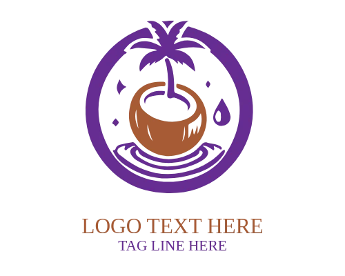 Tropical Coconut Logo for Beach Brands, Beverages, and Lifestyle Identity