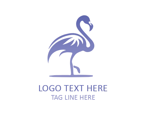 Tropical Flamingo Bird Icon Logo