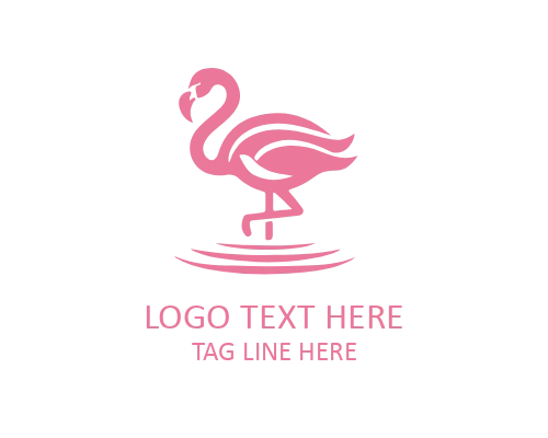 Tropical Flamingo Circle Badge Logo