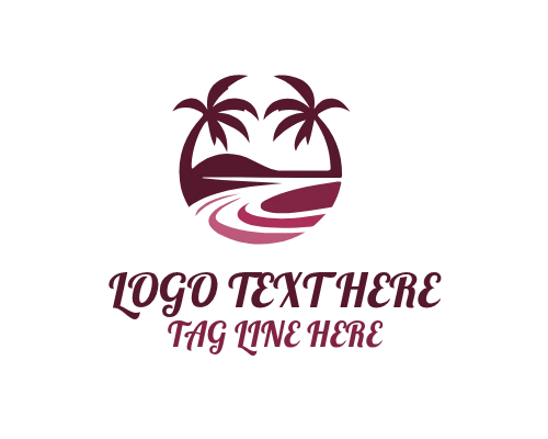 Tropical Island Beach Logo