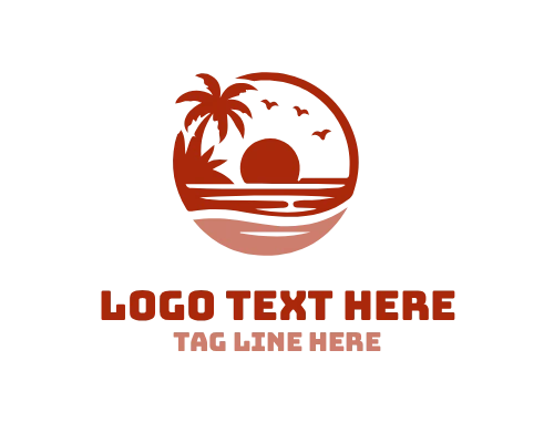 Tropical Ocean Sunset Logo