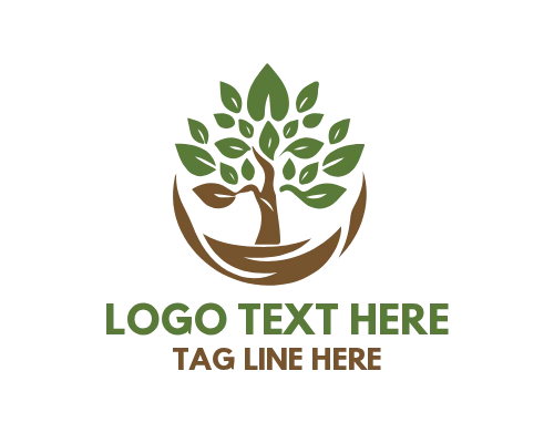 Tropical Palm Tree Beach Paradise Logo
