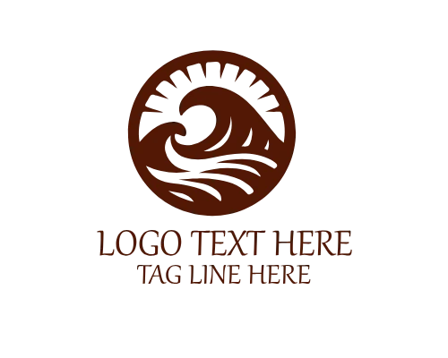 Tropical Surfing Wave Logo for Beach and Ocean Branding