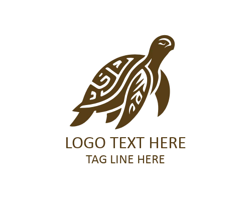 Tropical Turtle Leaves Logo