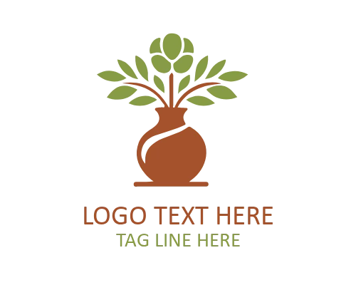 Tulip Flower Vase Logo