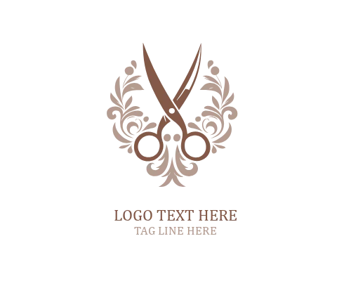 Tulip Scissor Floral Logo