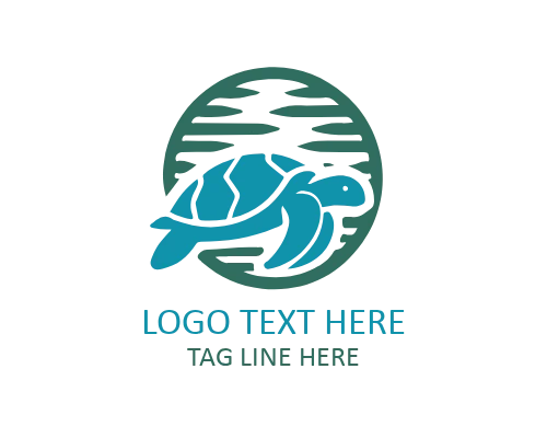 Turtle Ocean Wave Logo