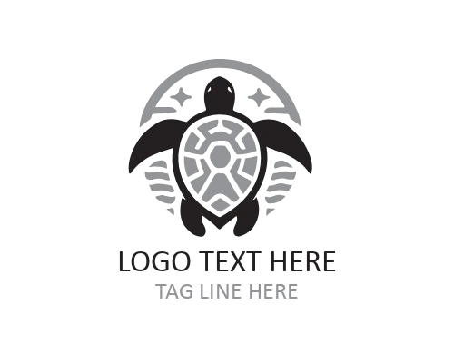 Turtle Outline Badge Logo logo template preview