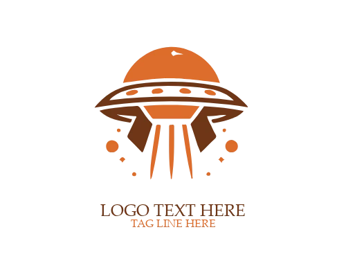  UFO Alien Outline Logo