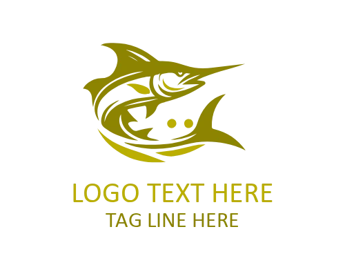 Ultimate Badge Marlin Fish Logo for Marine Branding