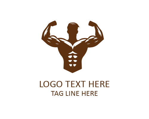 Ultimate Gym Muscular Man Logo