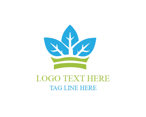 Ultimate Leaf Crown Logo for Premium Natural Brand Identity