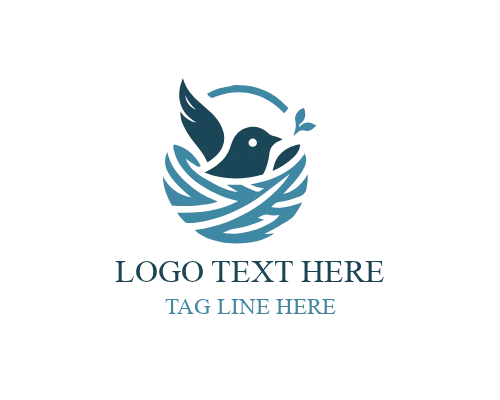 Ultimate Nesting Bird Logo for Premium Nature Branding