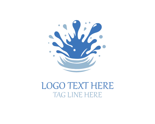  Ultra Fresh Water Splash Logo for Beverage Brands