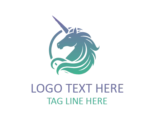 Unicorn Flame Mane Logo