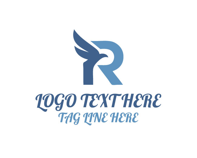 Unique R Bird Symbol Logo