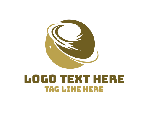 Uranus Tilted Planet Modern Space Logo