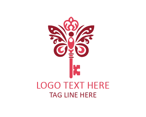 Urban Modern Butterfly Key Logo