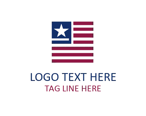 USA Flag Modern Wave Logo