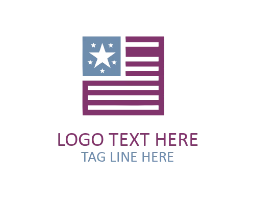 USA Flag Wave Icon Logo